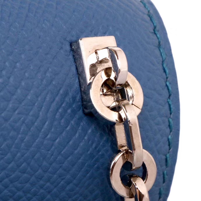Hermès（爱马仕）Verrou 锁链包 深邃蓝 山羊皮 银扣 17cm