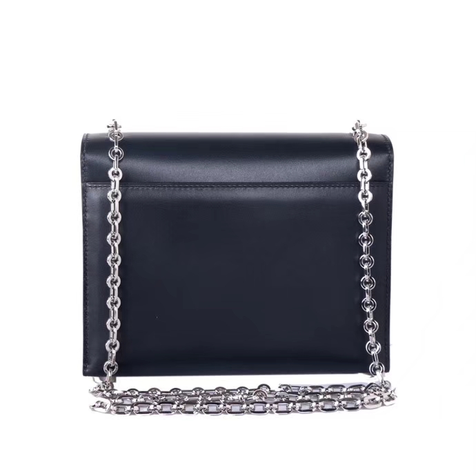 Hermès（爱马仕）Verrou Chaîne 锁链包 黑色 box皮 银扣 17cm