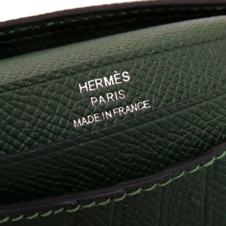 Hermès（爱马仕）Bearn 小H扣 短夹 英国绿 银扣 epsom皮