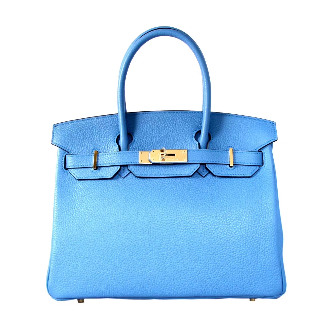 Hermès（爱马仕）birkin 铂金包 天堂蓝 金扣  togo 30cm