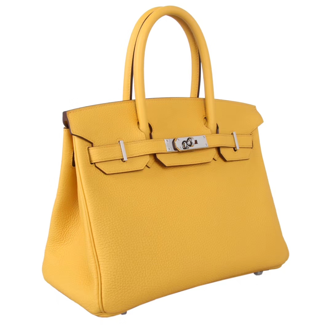 Hermès（爱马仕）birkin 铂金包 柠檬黄 银扣 togo 30cm