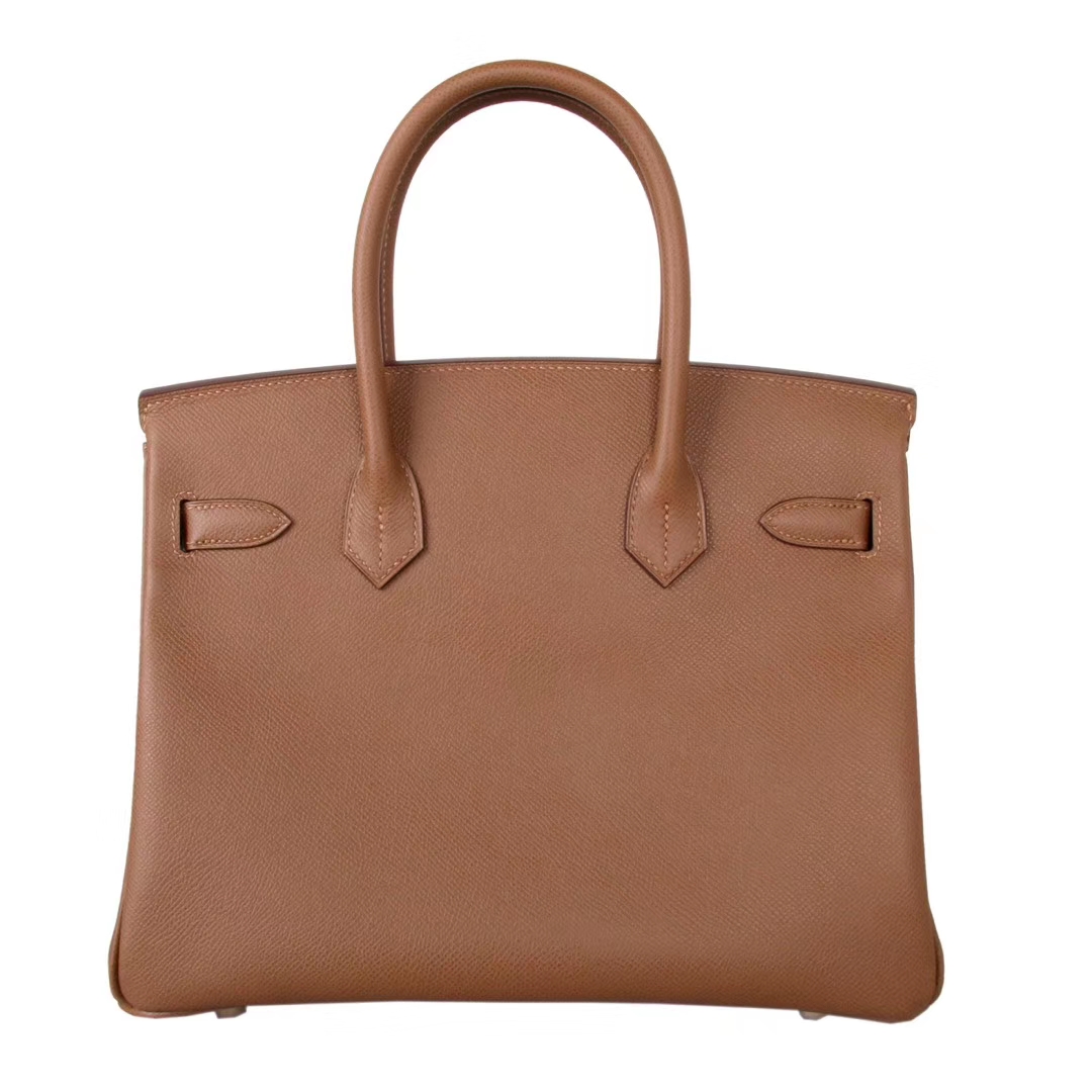 Hermès（爱马仕）birkin 铂金包 栗子棕 金扣 Epsom皮 30cm