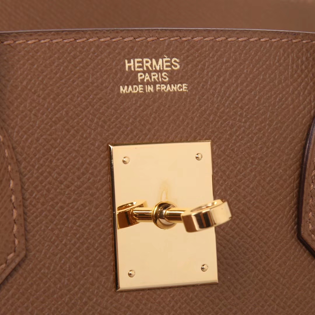 Hermès（爱马仕）birkin 铂金包 栗子棕 金扣 Epsom皮 30cm