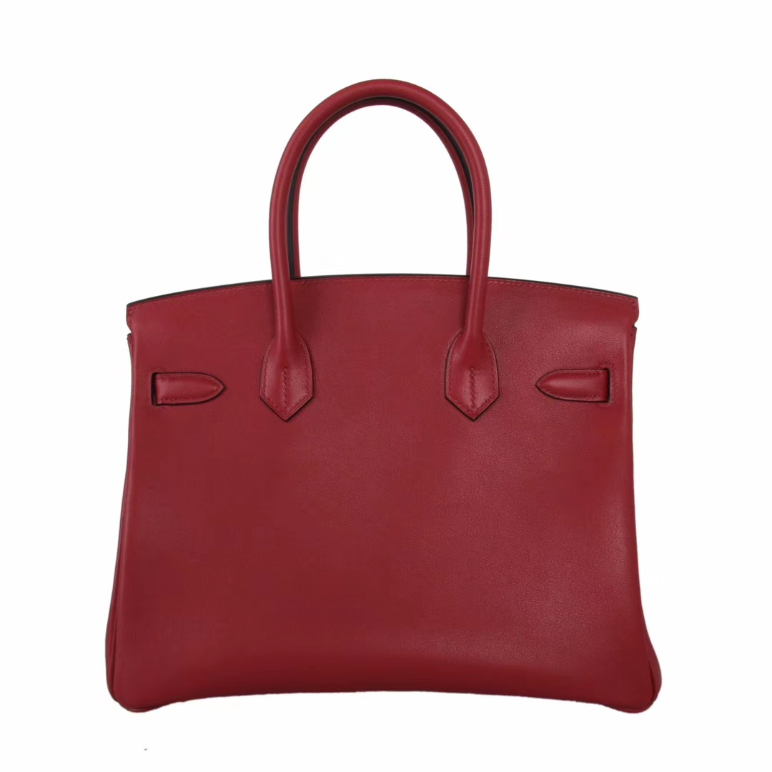 Hermès（爱马仕）birkin 铂金包 石榴红 金扣  swift 30cm