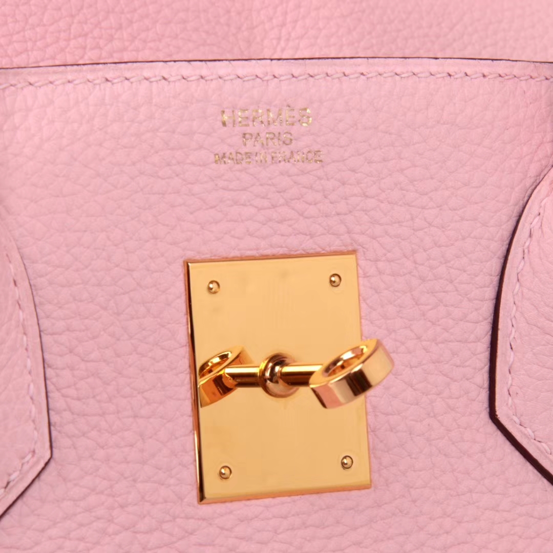 Hermès（爱马仕）birkin 铂金包 水粉 金扣  togo 30cm
