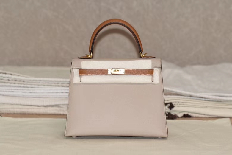 Hermès（爱马仕）Kelly 金棕+风衣米S2+磨砂五金 epsom皮 外缝 25cm 出货