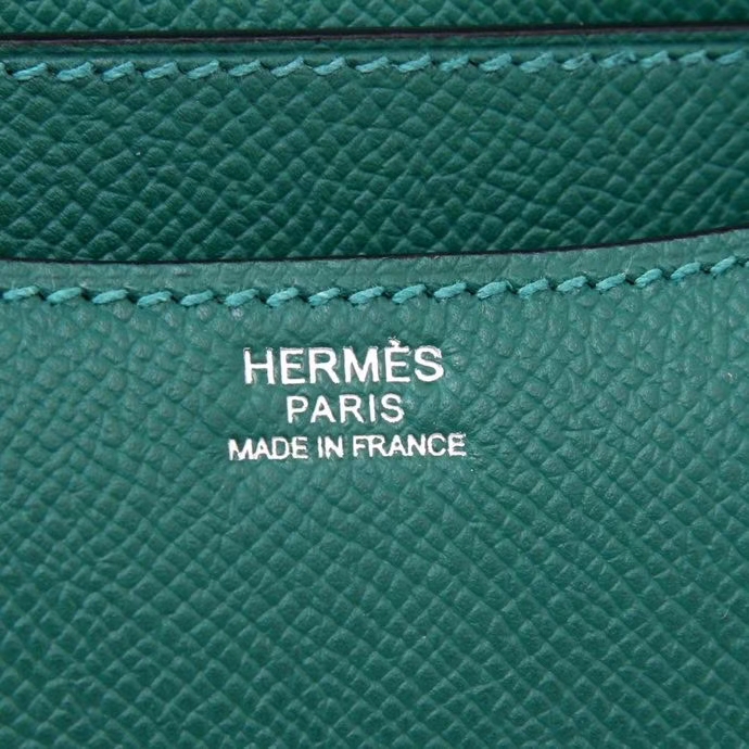 Hermès（爱马仕）Constace 空姐包 孔雀绿 epsom皮 银扣 19cm