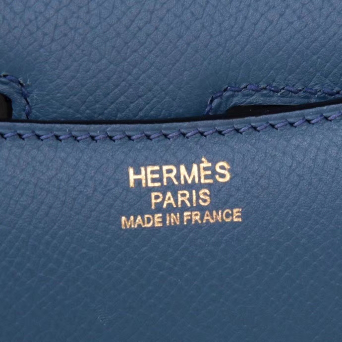 Hermès（爱马仕）Constace 空姐包 玛瑙蓝 epsom皮 金扣 19cm