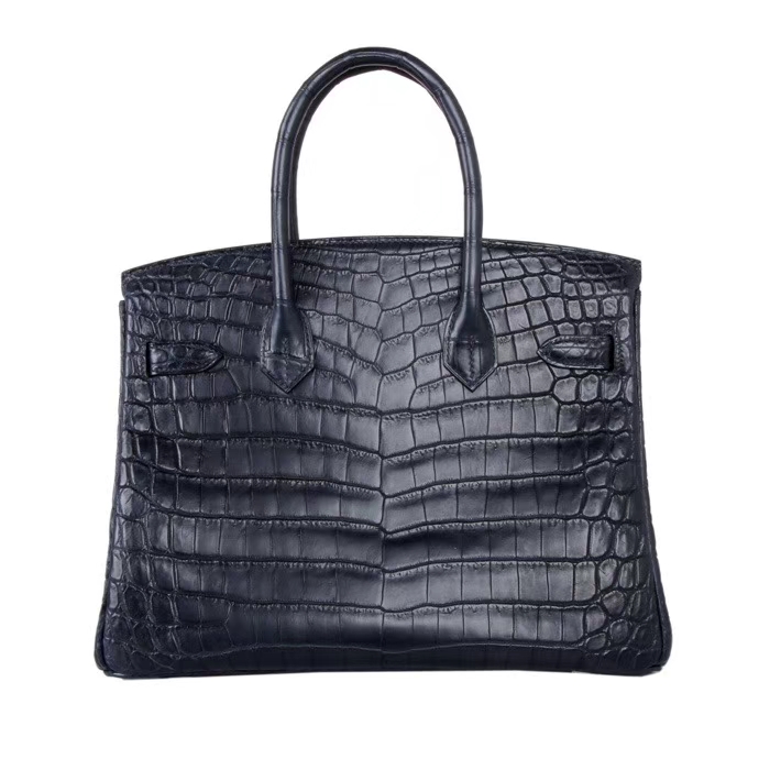 Hermès（爱马仕）birkin 铂金包 海蓝色 雾面鳄鱼 银扣 30cm