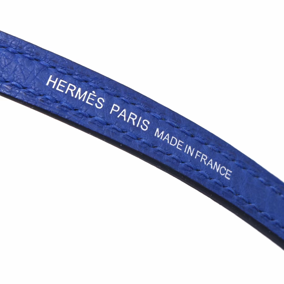 Hermès（爱马仕）miniKelly 二代 银扣 7T电光蓝 南非鸵鸟 20cm