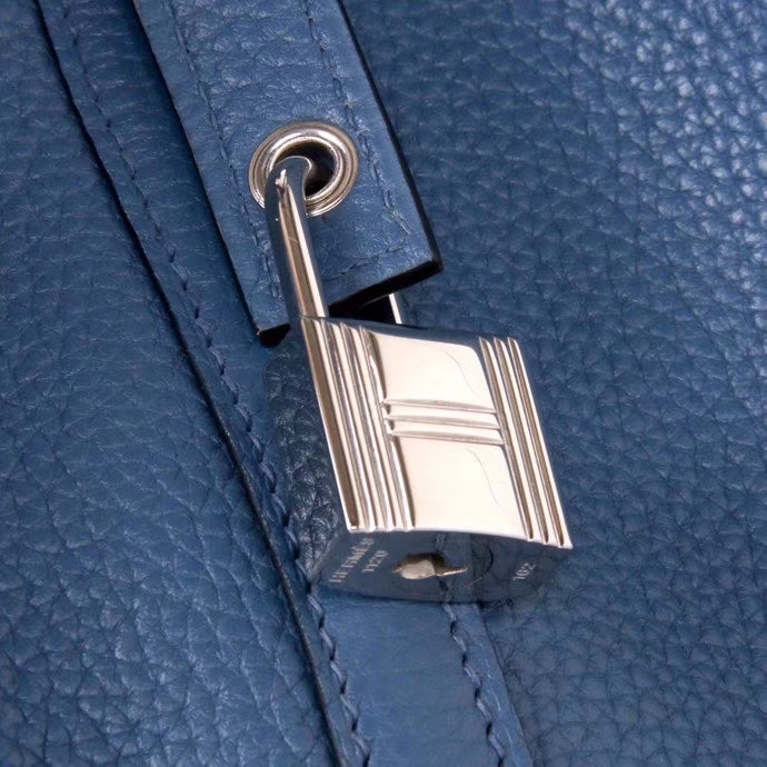 Hermès（爱马仕）Picotin 菜篮包 R2玛瑙蓝 togo 银扣 26cm