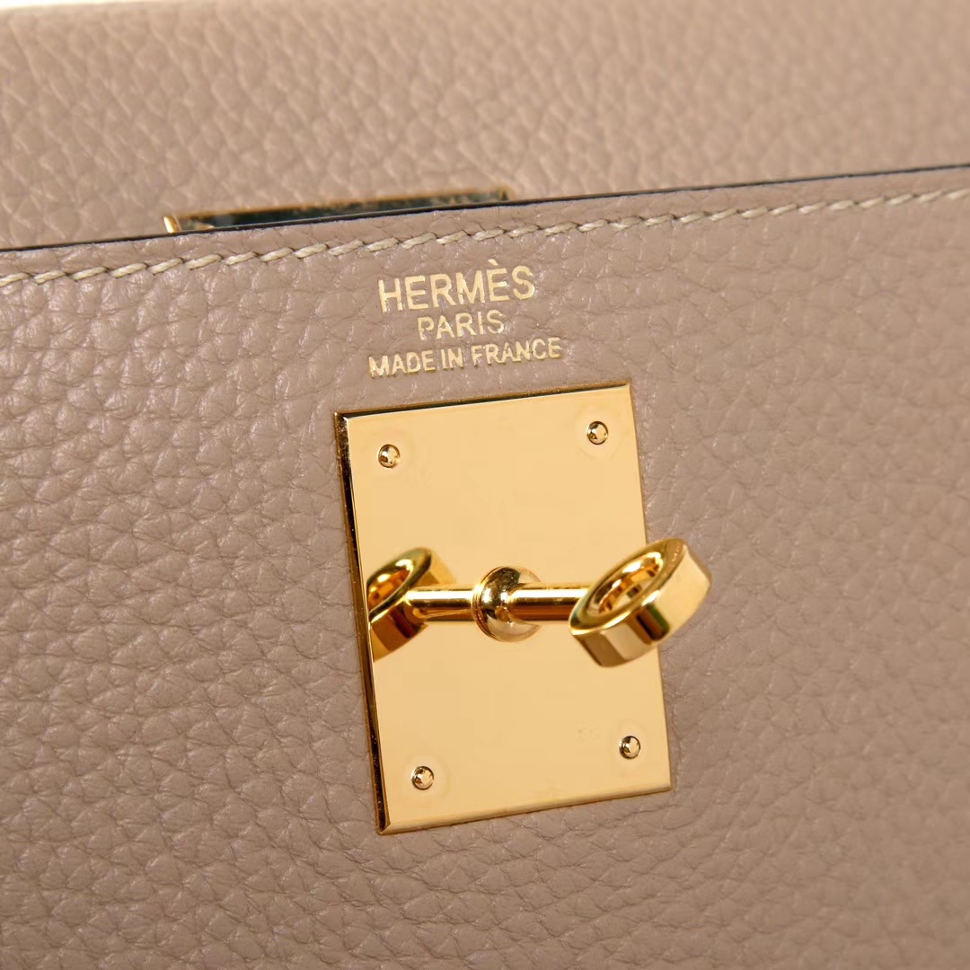 Hermès（爱马仕）Kelly凯莉包 斑鸠灰 togo 金扣 28cm
