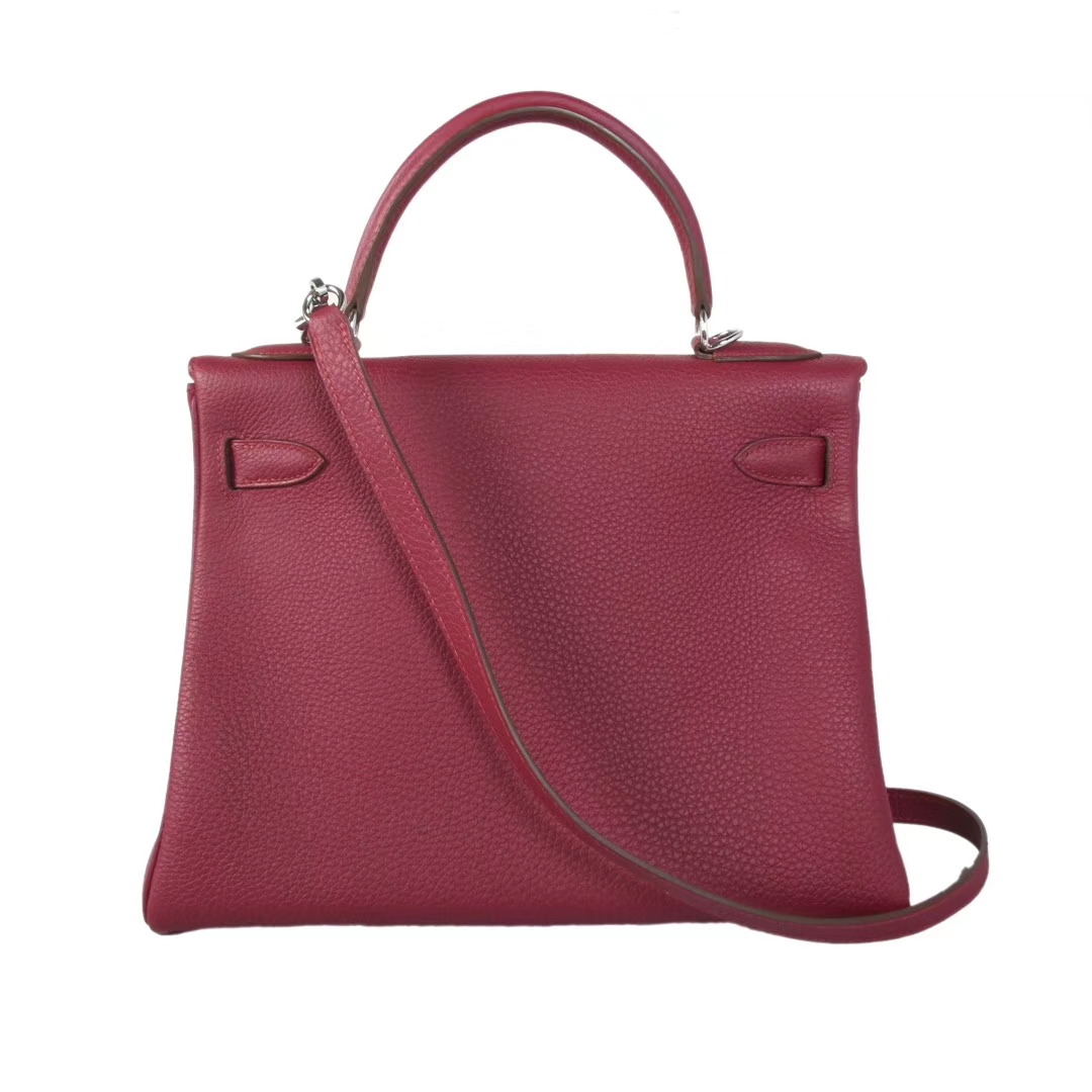 Hermès（爱马仕）Kelly 凯莉包 托斯卡紫 togo 银扣 28cm